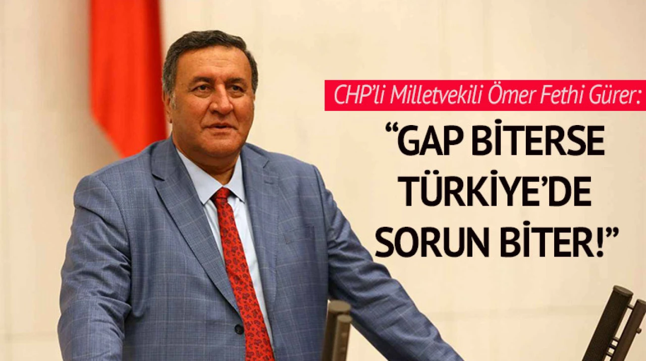 CHP Niğde Milletvekili Ömer Fethi Gürer, GAP'ın Türkiye'nin geleceği olduğunu söyledi
