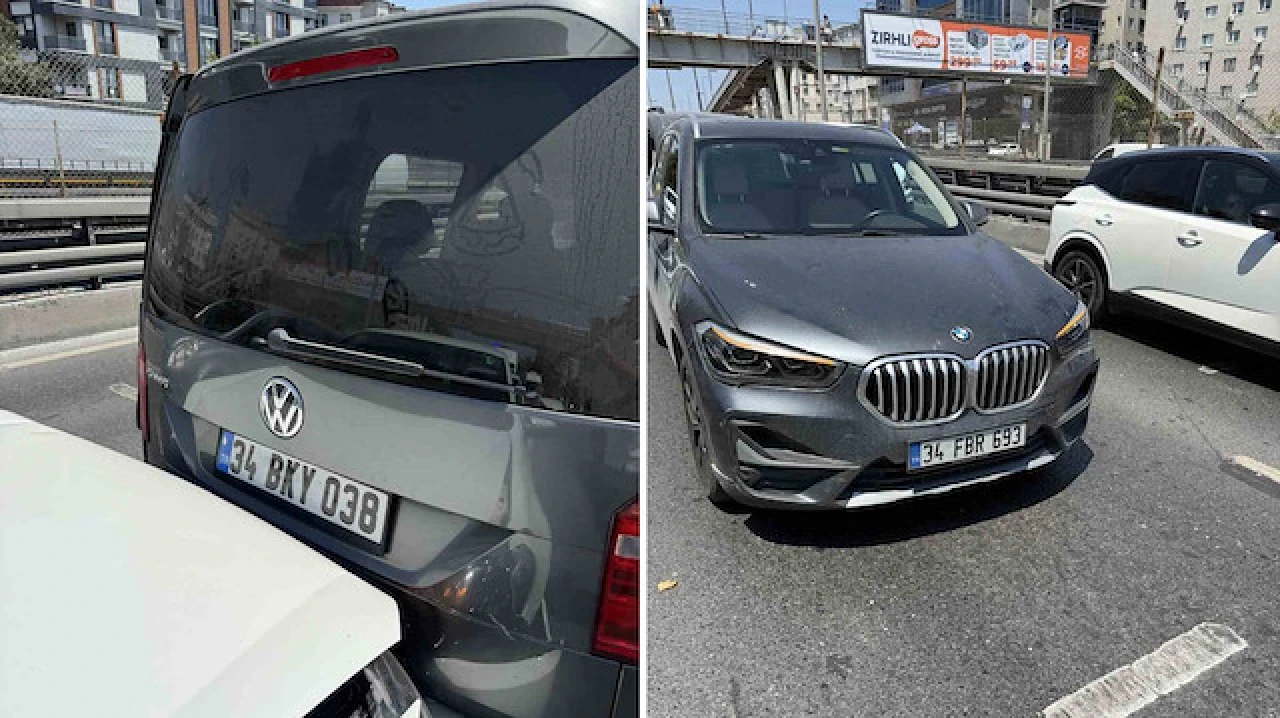 E5 Karayolu'na düşen çöp torbası zincirleme kazaya neden oldu!
