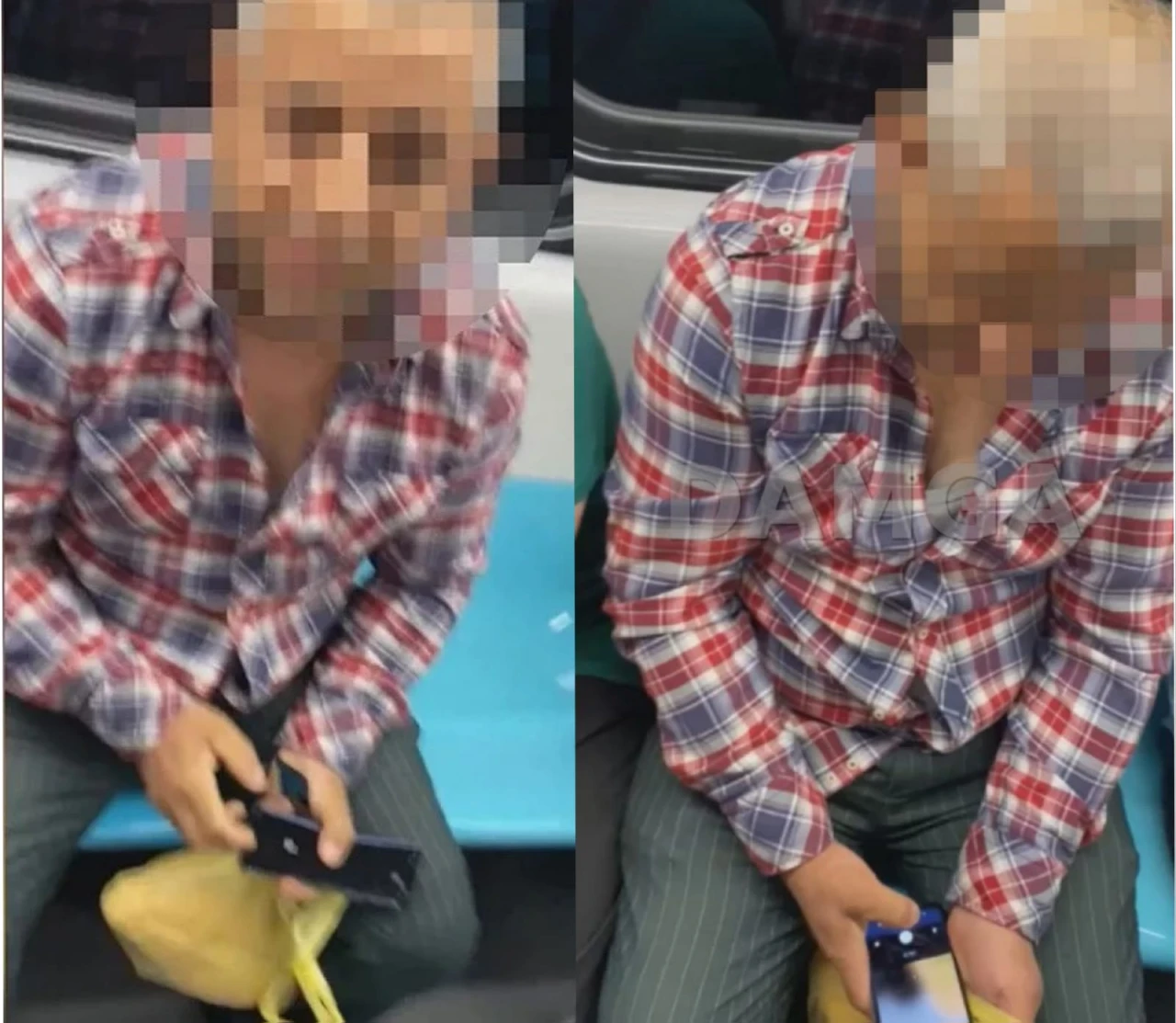 Metro sapığı yakalanınca kendi telefonunu kırdı