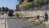 Üsküdar'da ağaç otomobilin üzerine devrildi
