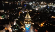 Galata Kulesi sıfır atık atık  temalı görselle aydınlatıldı