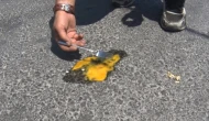 Asfaltta yumurta pişirdiler