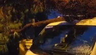 Kadıköy’de öğrenci almak için bekleyen servis minibüsünün üzerine ağaç devrildi
