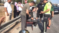 Silivri'de motosiklet sürücüsü takla attı
