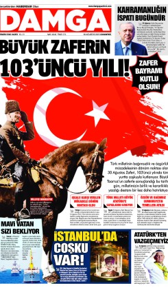 DAMGA 30 Ağustos Cumartesi Sayfaları