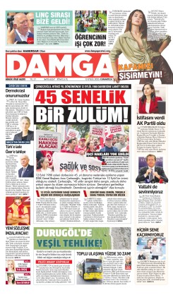 DAMGA 13 Eylül Cumartesi Sayfaları