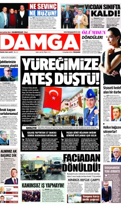 DAMGA 13 Kasım Perşembe Sayfaları