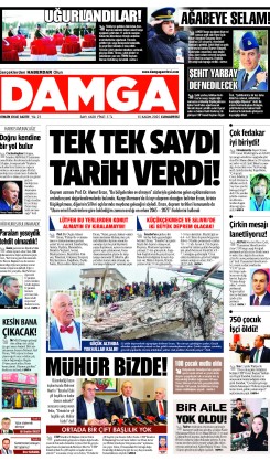 DAMGA 15 Kasım Cumartesi Sayfaları