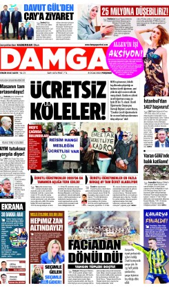 DAMGA 8 Ocak Perşembe Sayfaları
