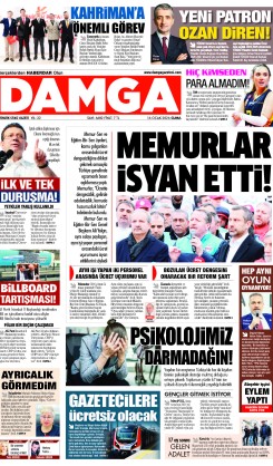 DAMGA 16 Ocak Cuma Sayfaları