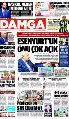 DAMGA 22 Ocak Perşembe Sayfaları