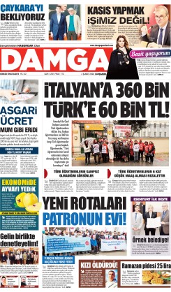 DAMGA 4 Şubat Çarşamba Sayfaları