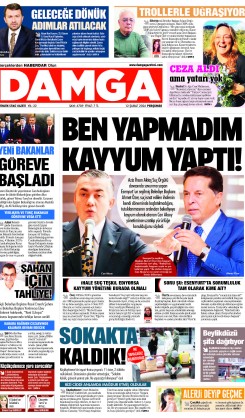 DAMGA 12 Şubat Perşembe Sayfaları