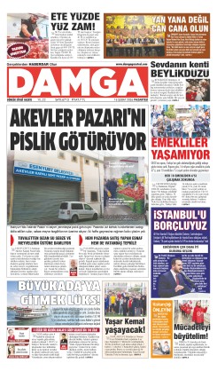 DAMGA 16 Şubat Pazartesi Sayfaları