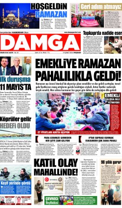 DAMGA 19 Şubat Perşembe Sayfaları