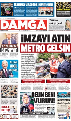 DAMGA 29 Nisan Çarşamba Sayfaları