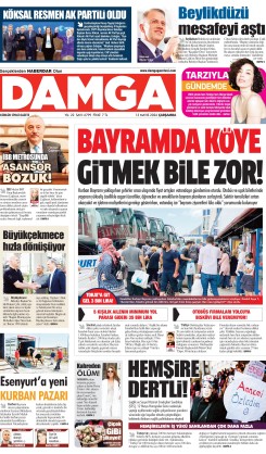 DAMGA 13 Mayıs Çarşamba Sayfaları