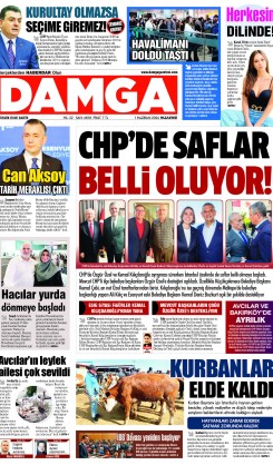 DAMGA 1 Haziran Pazartesi Sayfaları