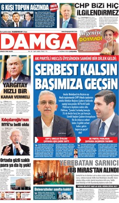 DAMGA 3 Haziran Çarşamba Sayfaları
