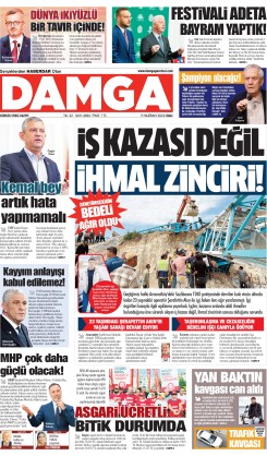 DAMGA 9 Haziran Salı Sayfaları