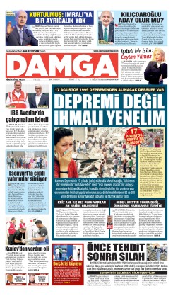DAMGA 17 Ağustos Pazartesi Sayfaları