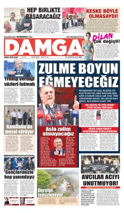 DAMGA 18 Ağustos Salı Sayfaları