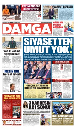 DAMGA 20 Ağustos Perşembe Sayfaları