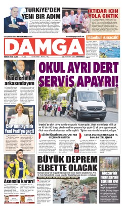 DAMGA 22 Ağustos Cumartesi Sayfaları