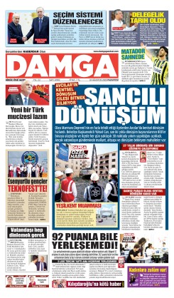 DAMGA 24 Ağustos Pazartesi Sayfaları