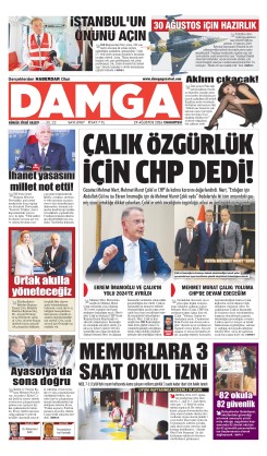 DAMGA 29 Ağustos Cumartesi Sayfaları