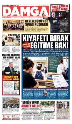 DAMGA 7 Eylül Pazartesi Sayfaları