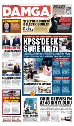 DAMGA 11 Eylül Cuma Sayfaları