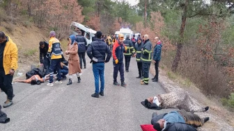 Senegalli öğrencileri taşıyan minibüs, alt yola uçtu: 17 yaralı