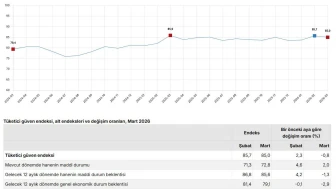 TÜİK: Tüketici güven endeksi martta geriledi