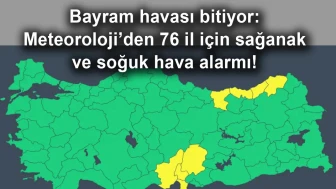 Bayram havası bitiyor: Meteoroloji’den 76 il için sağanak ve soğuk hava alarmı!