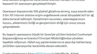 Bakan Gürlek: Dijital suç yapılanmalarına karşı yürütülen operasyonlar kararlılıkla devam edecek