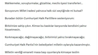 Kılıçdaroğlu: Milletin verdiği emaneti masa başı oyunlarıyla kimseye teslim etmeyeceğiz