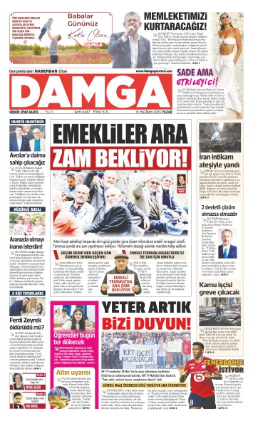 DAMGA 15 Haziran 2025 Pazar Sayfaları