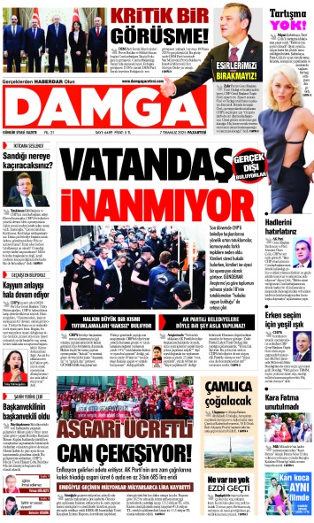 DAMGA 7 Temmuz 2025 Pazartesi Sayfaları