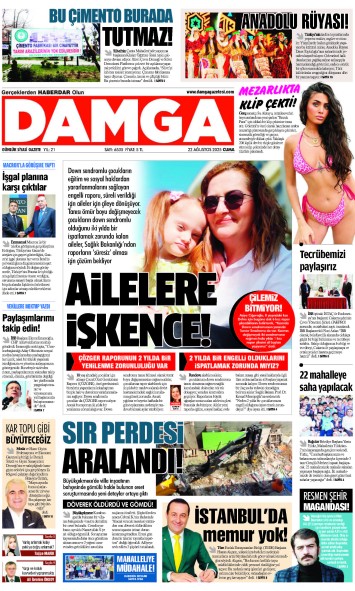 DAMGA 22 Ağustos Cuma Sayfaları
