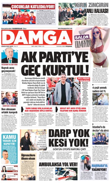 DAMGA 18 Eylül Perşembe Sayfaları