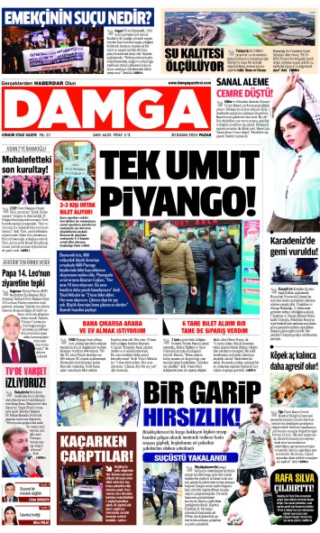 DAMGA 30  Kasım Pazar Sayfaları