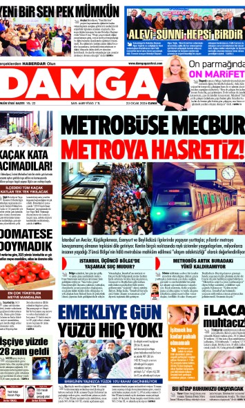 DAMGA 23 Ocak Cuma Sayfaları