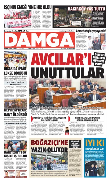 DAMGA 8 Şubat Pazar Sayfaları