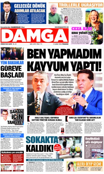 DAMGA 12 Şubat Perşembe Sayfaları
