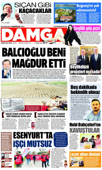 DAMGA 17 Şubat Pazartesi Sayfaları