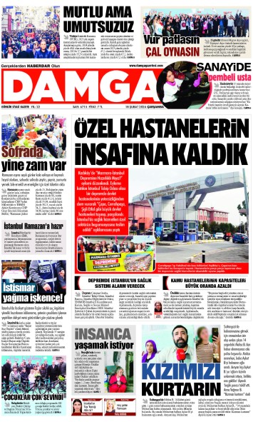 DAMGA 18 Şubat Çarşamba Sayfaları