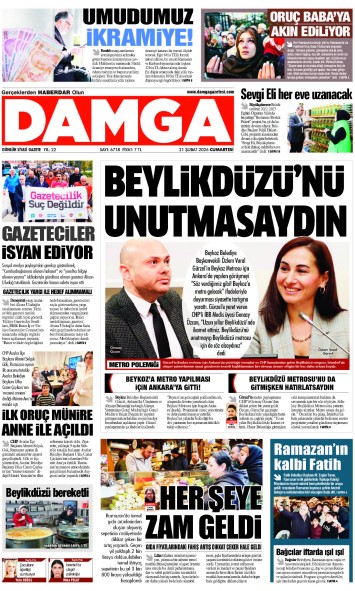DAMGA 21 Şubat Cumartesi Sayfaları