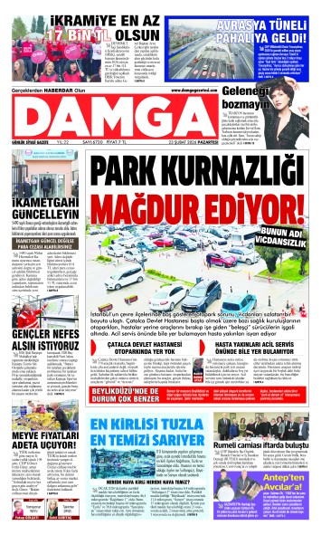 DAMGA 23 Şubat Pazartesi Sayfaları