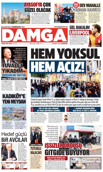 DAMGA 28 Şubat Cumartesi Sayfaları